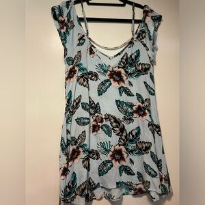 Forever 21 Cute Blue with Flower Summer Dress Size Small